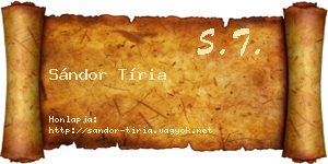 Sándor Tíria névjegykártya